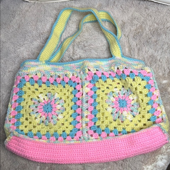 Multicolor Crochet Tote Bag - Picture 2 of 6